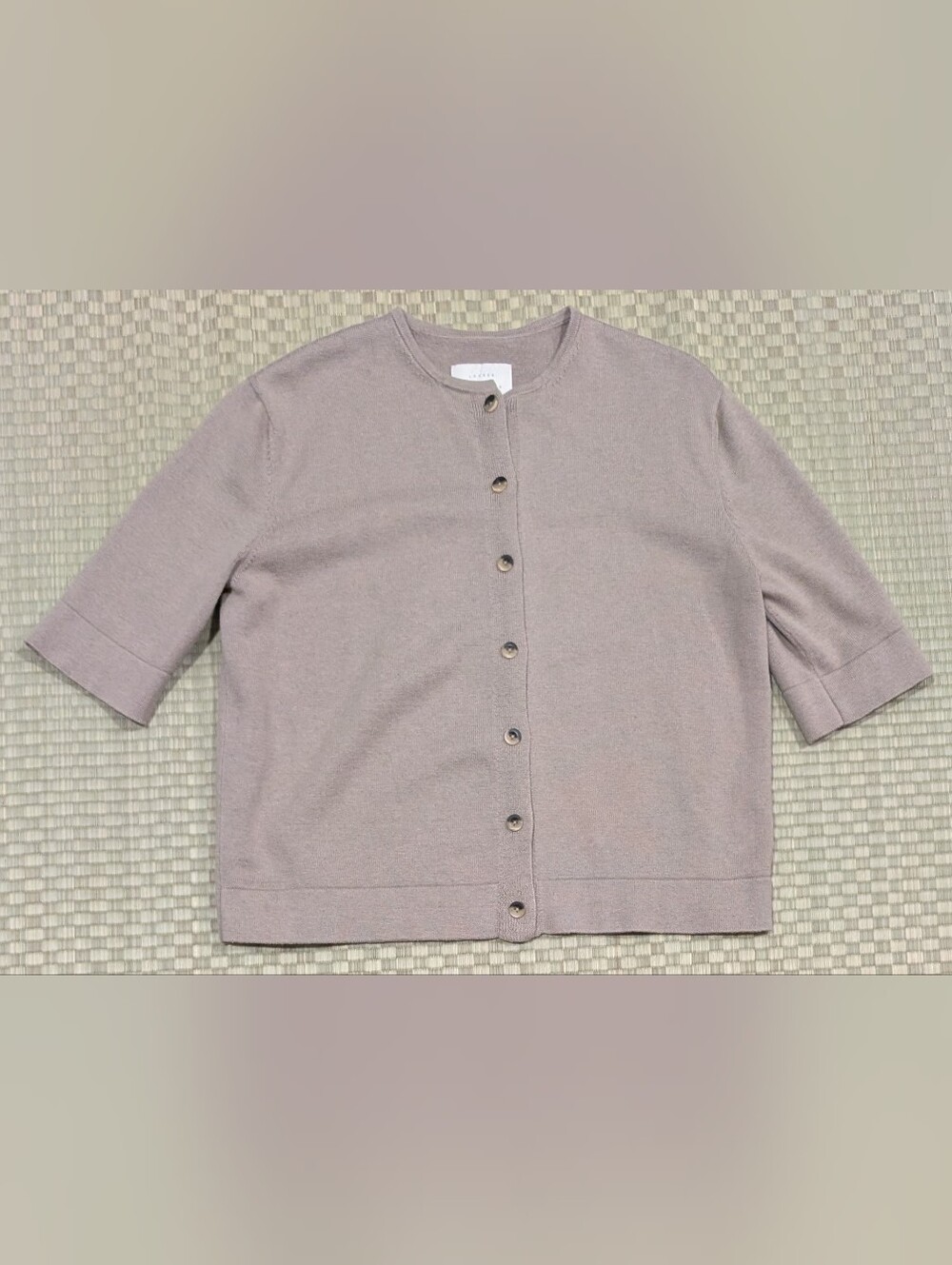 Lauren Manoogian Short Sleeve Crew Neck Cardigan Women's Size 2/M Made in Peru
